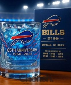 Buffalo Bills 65th Anniversary Whiskey Glass