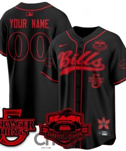 Buffalo Bills ‘Stranger Things’ Edition Custom Baseball Jersey