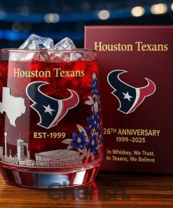 Houston Texans 26th Anniversary Whiskey Glass