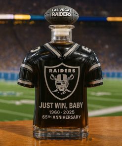 Las Vegas Raiders 65th Anniversary Jersey Design Whiskey Bottle