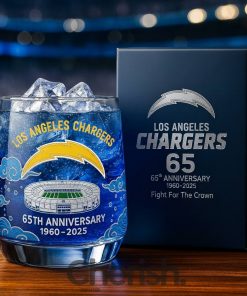 Los Angeles Chargers 65th Anniversary Whiskey Glass
