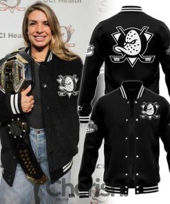 Mackenzie Dern x Anaheim Ducks Special Baseball Jacket