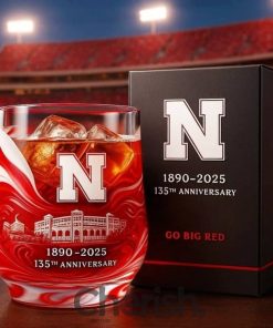 Nebraska Cornhuskers 135th Anniversary Whiskey Glass