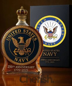 US Navy 250th Anniversary Commemorative Whiskey Bottle
