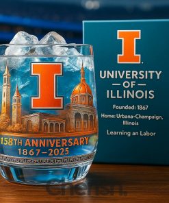 University of Illinois 158th Anniversary Commemorative Whiskey Glass