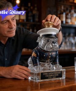 250th Anniversary MilitaryInspired Bulldog Whiskey Bottle