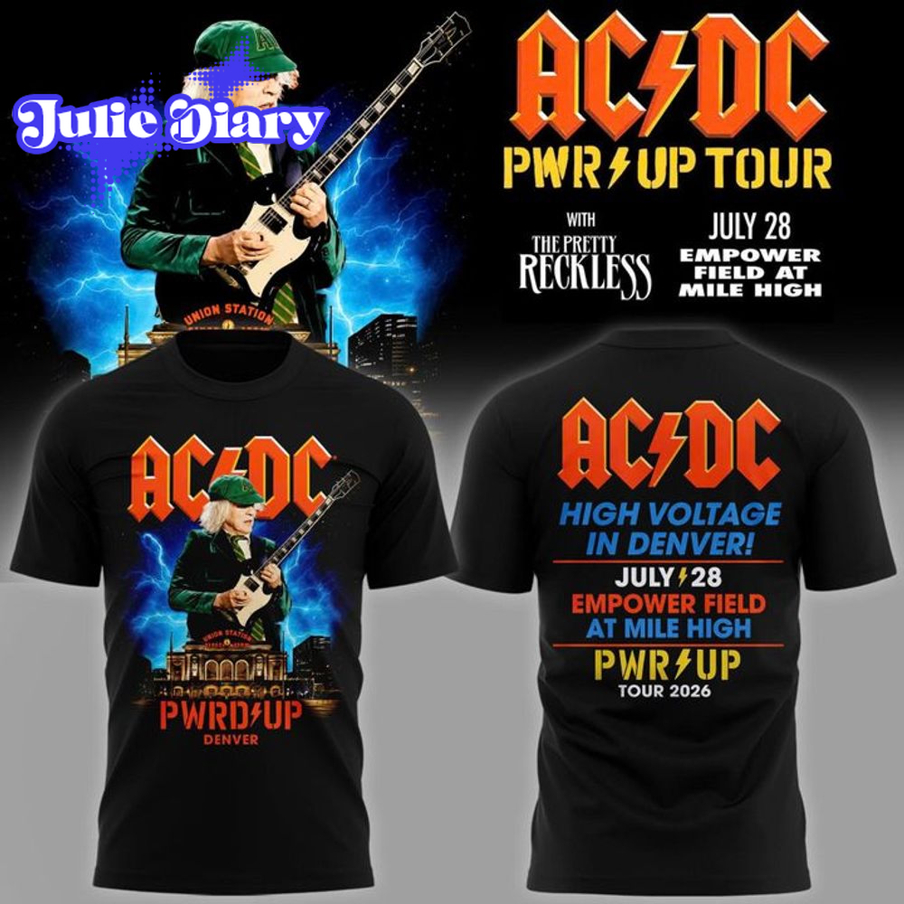 AC/DC x Denver Power Up Tour 2026 Limited Edition Black T-Shirt