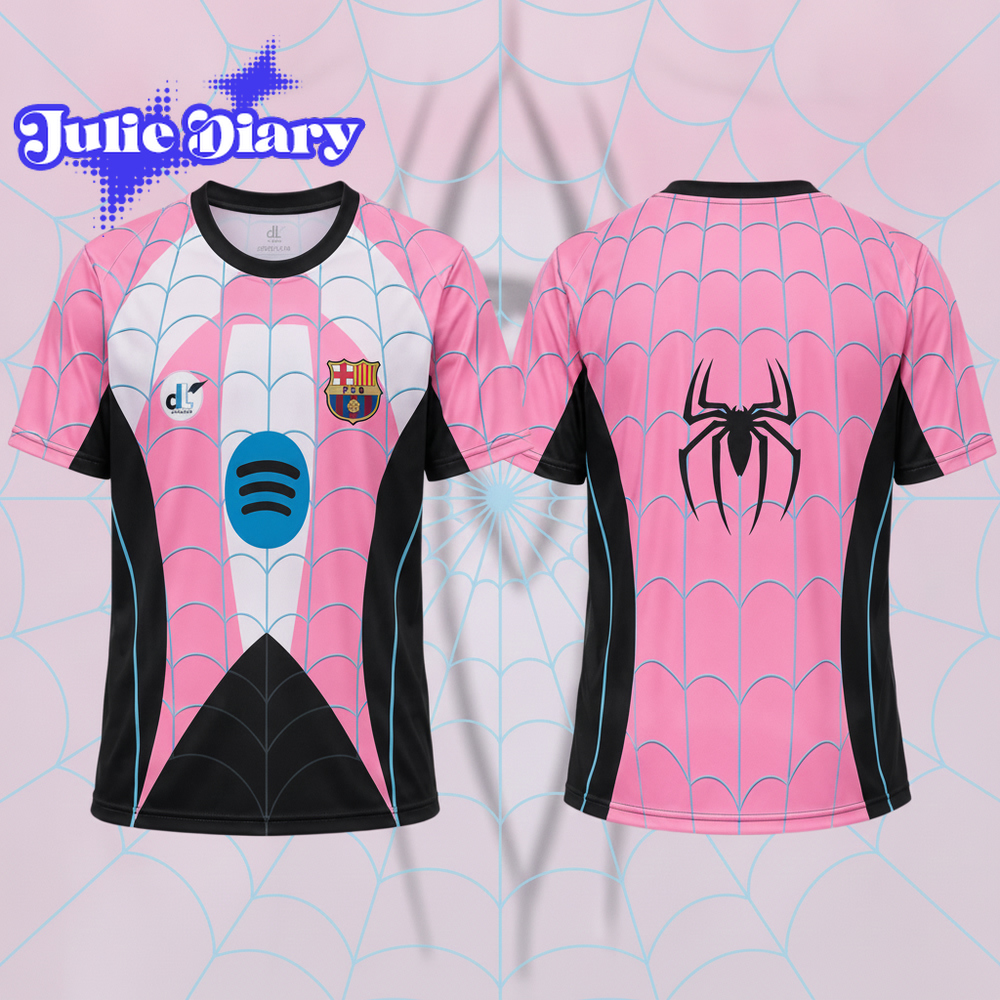 Barcelona x Spider-Gwen Edition 2026 Soccer Jersey Barcelona x Spider-Gwen Edition 2026 Soccer Jersey