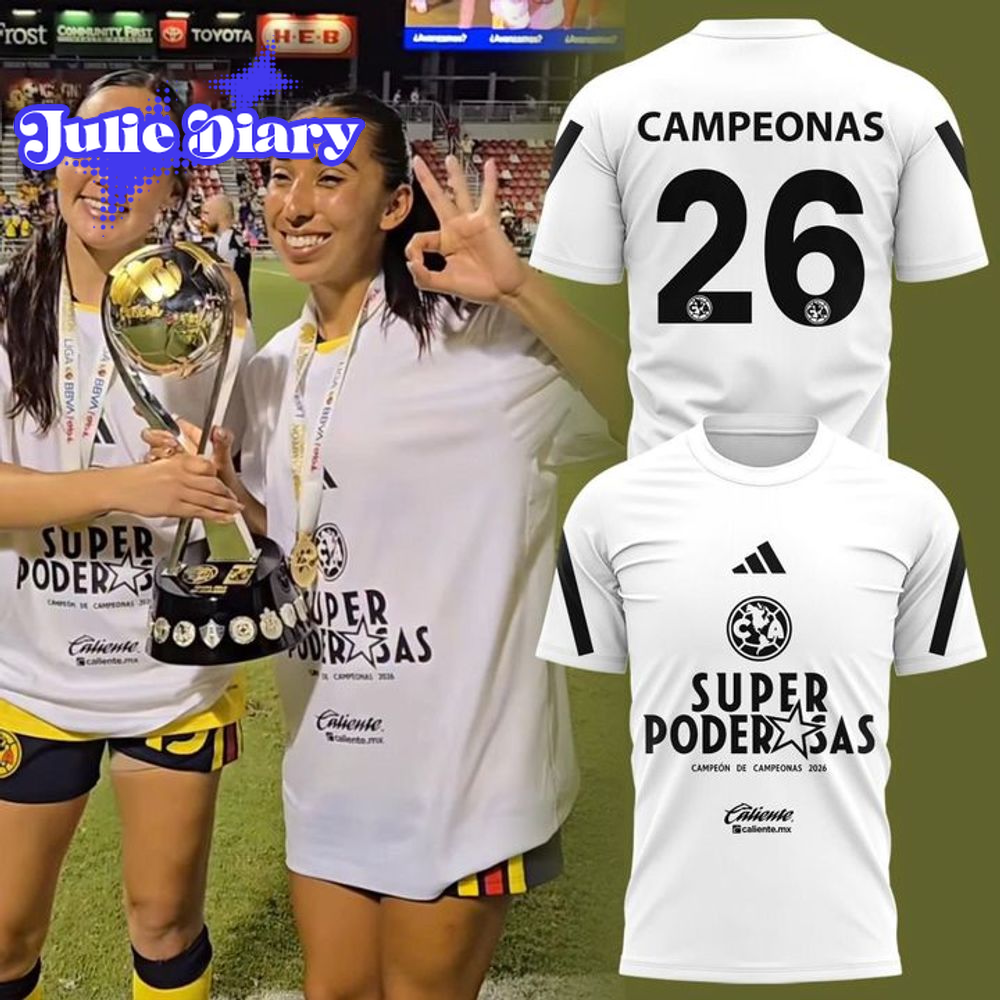 Club América Femenil Super Poderosas Campeon de Campeonas Soccer Jersey Club América Femenil Super Poderosas Campeon de Campeonas Soccer Jersey