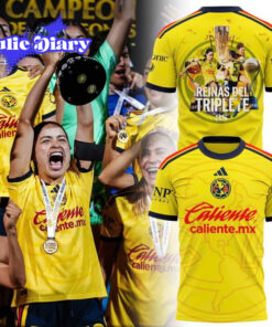 Club América Femenil Yellow Club Reinas Del Triplete 2026 Shirt
