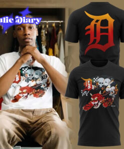 Detroit Tigers Baseball Skull Heavyweight Shirt