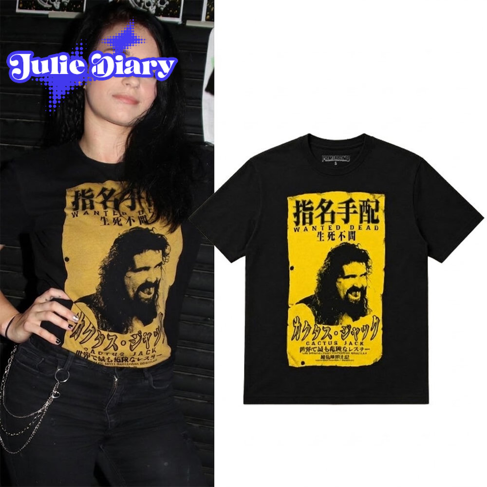 Jamie Hayter Cactus Jack Wanted Dead 2D Shirt Jamie Hayter Cactus Jack Wanted Dead 2D Shirt