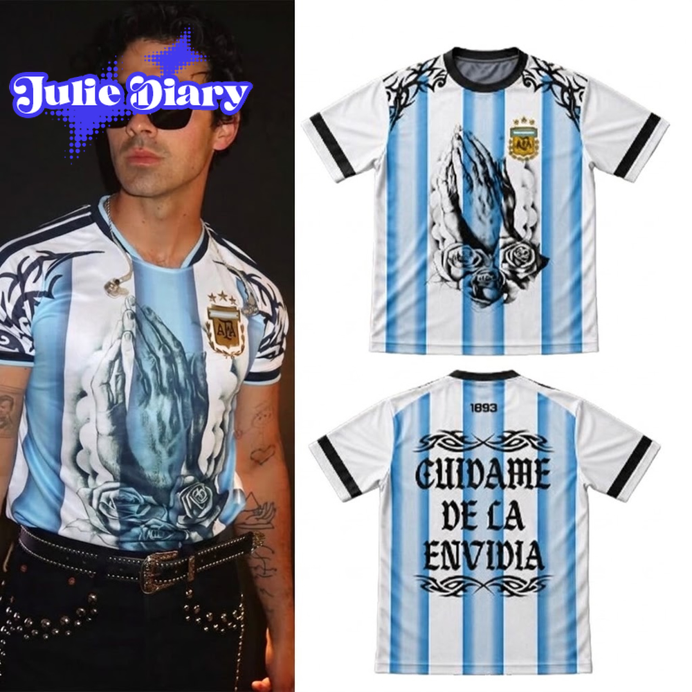 Joe Jonas Argentina Cuidame De La Envidia Praying Hands Soccer Jersey Joe Jonas Argentina Cuidame De La Envidia Praying Hands Soccer Jersey