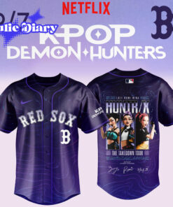 KPop Demon Hunters Night x Boston Red Sox MLB Baseball Jersey