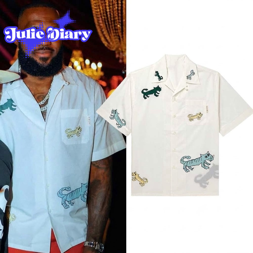 LeBron James Style Off-White Cartoon Tiger Hawaiian LeBron James Style Off-White Cartoon Tiger Hawaiian