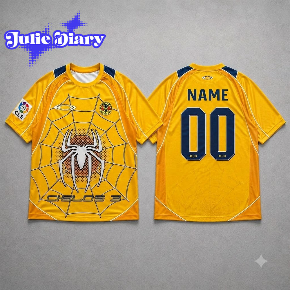 Messi Club America Spider Man Cielos 3 Yellow Soccer Jersey Messi Club America Spider Man Cielos 3 Yellow Soccer Jersey