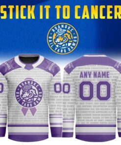 Rail Yard Dawgs 2026 Stick It To Cancer Night Hockey Jersey