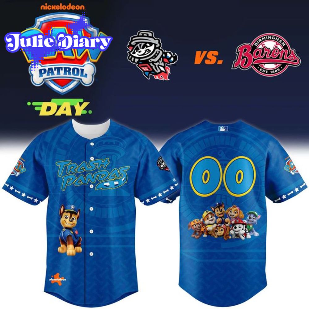 Rocket City Trash Panda 2026 Paw Patrol Adventure Day Baseball Jersey Rocket City Trash Panda 2026 Paw Patrol Adventure Day Baseball Jersey