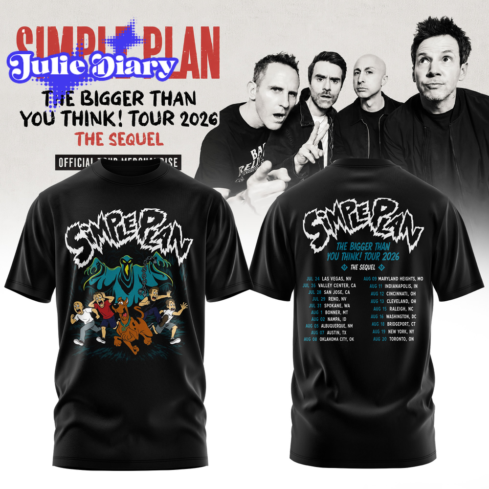 Simple Plan The Bigger Than You Think Tour 2026 T-Shirt Simple Plan The Bigger Than You Think Tour 2026 T-Shirt