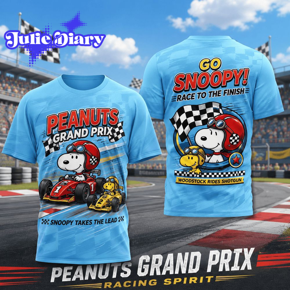 Snoopy and Woodstock Grand Prix Racing Spirit T-Shirt Snoopy and Woodstock Grand Prix Racing Spirit T-Shirt