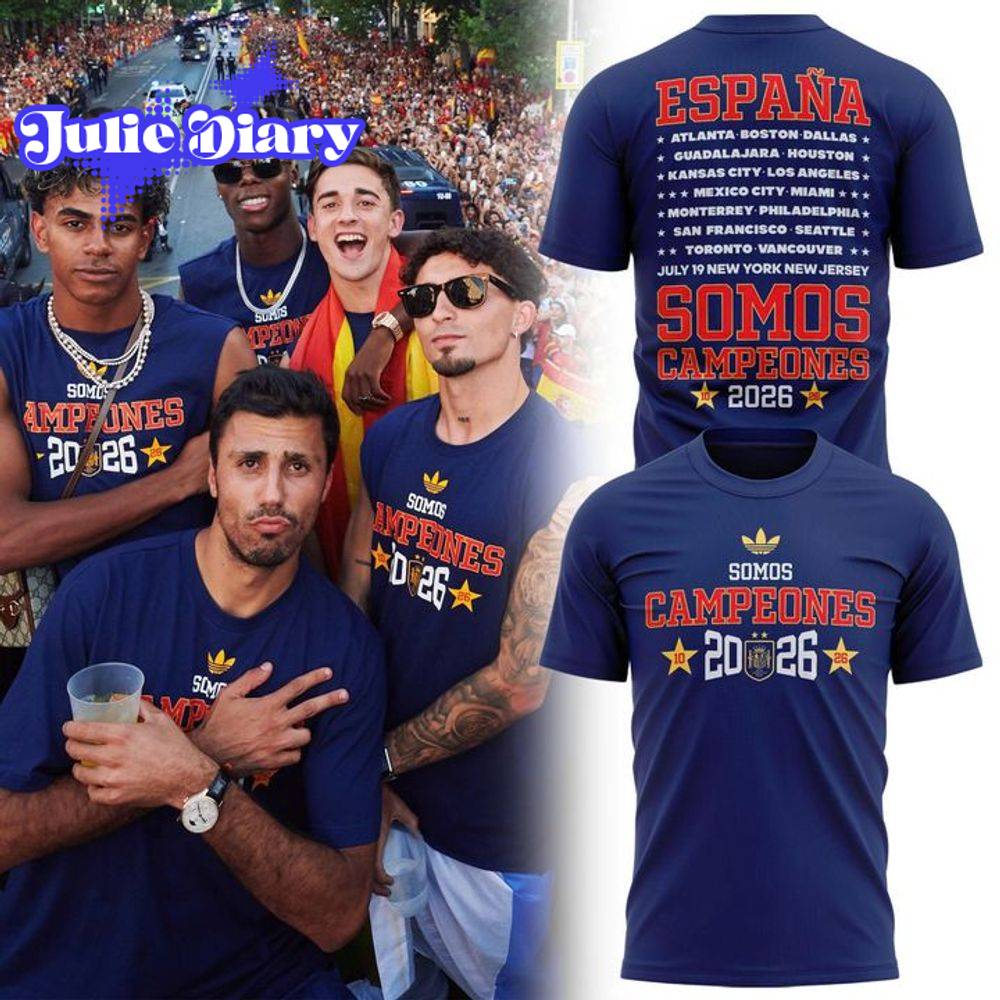 Spain World Cup 2026 Champions Navy Blue T-Shirt Spain World Cup 2026 Champions Navy Blue T-Shirt
