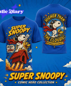 Super Snoopy Higher Than the Clouds Comic Art T-Shirt