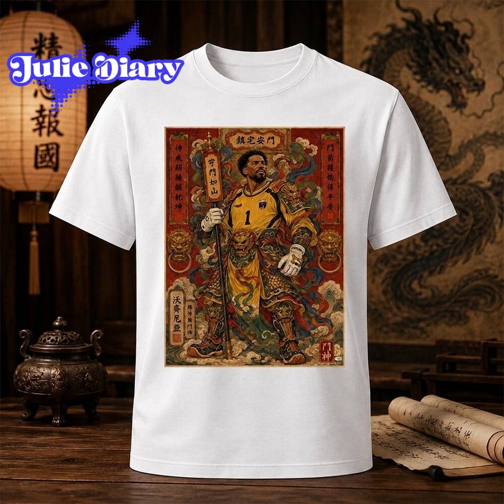 Vozinha Cape Verde Goalkeeper Chinese Door God 2D T-Shirt Vozinha Cape Verde Goalkeeper Chinese Door God 2D T-Shirt