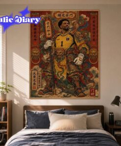 Vozinha Cape Verde Goalkeeper Chinese Door God Art Canvas Poster