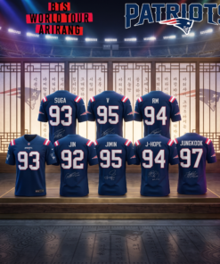New England Patriots x BTS World Tour 2026 Football Jersey New England Patriots x BTS World Tour 2026 Football Jersey