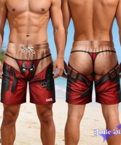 Deadpool Swim Trunks – Funny Butt Cutout Beach Shorts for Men Deadpool Swim Trunks – Funny Butt Cutout Beach Shorts for Men