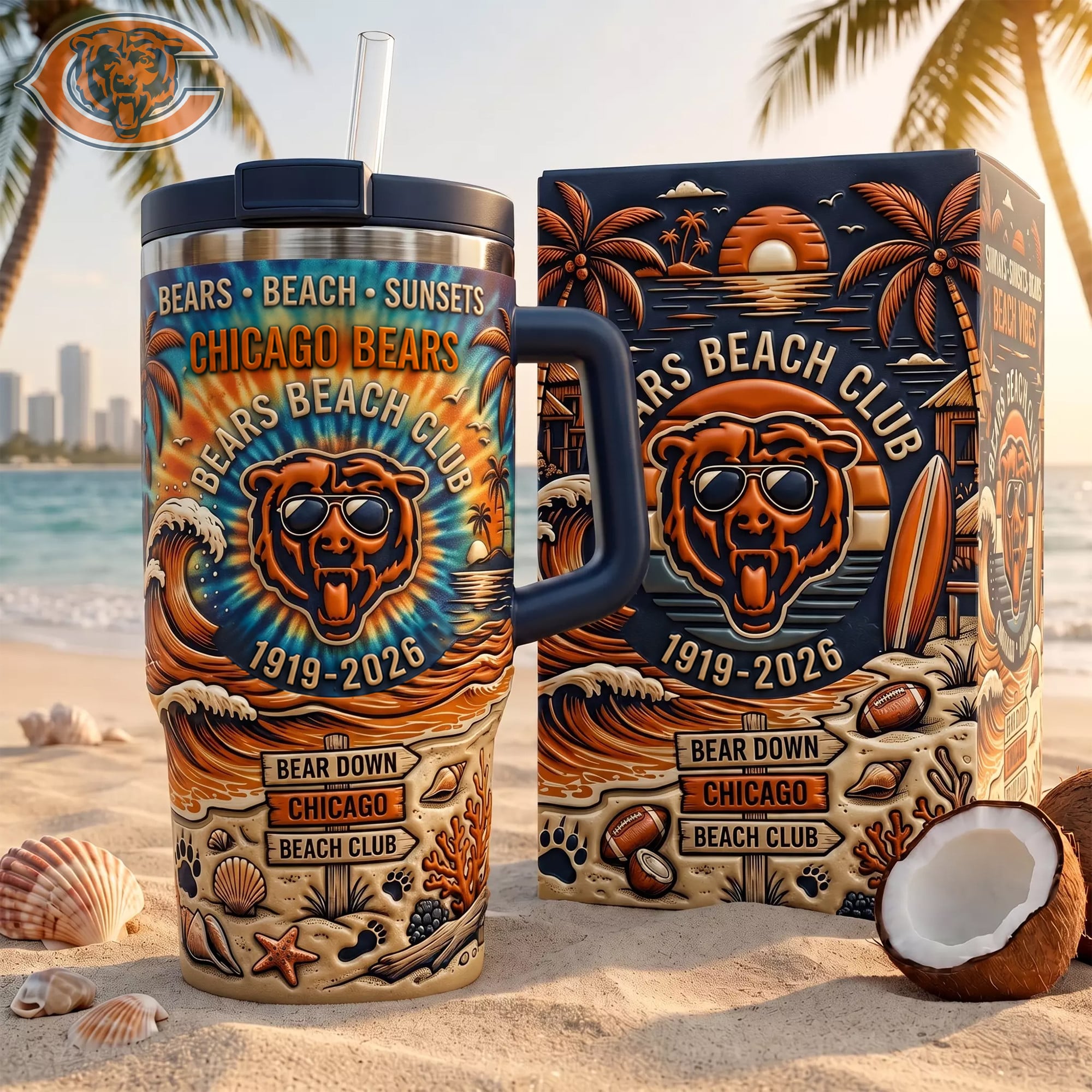 Chicago Bears Beach Club 1919-2026 Tumbler Chicago Bears Beach Club 1919-2026 Tumbler