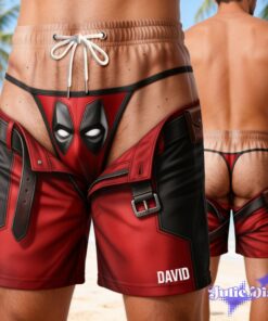 Deadpool Swim Trunks – Funny Butt Cutout Beach Shorts for Men