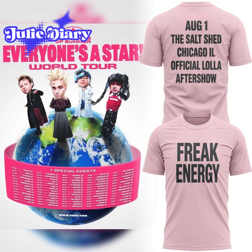 5 Seconds of Summer World Tour 2026 Freak Energy Shirt 5 Seconds of Summer World Tour 2026 Freak Energy Shirt