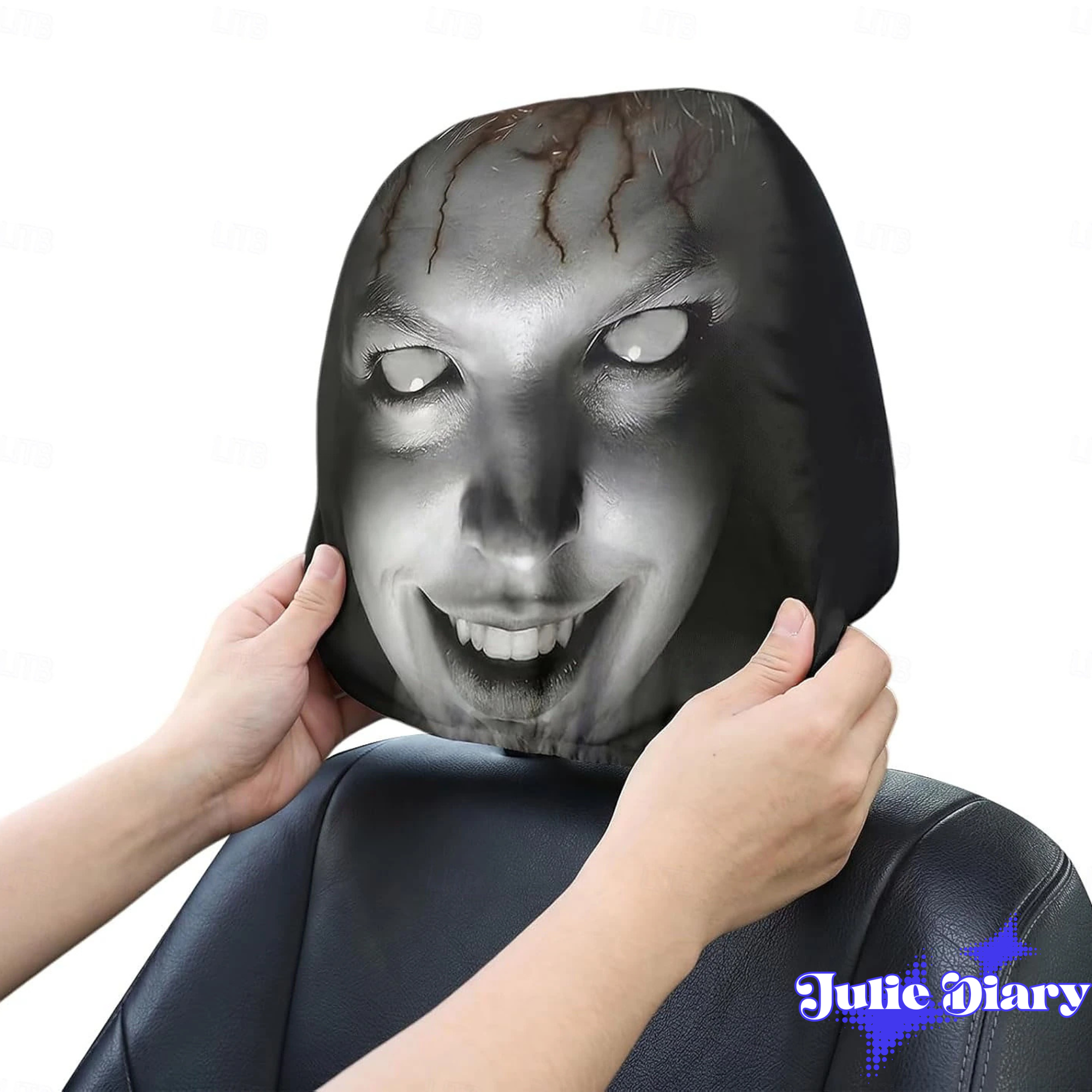 Scary Face Head Haunt Car Headrest Cover 2026 Scary Face Head Haunt Car Headrest Cover 2026