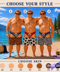 American Flag Print Swim Trunks – Funny Brief Beach Shorts