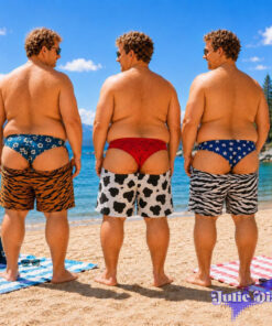 American Flag Print Swim Trunks – Funny Brief Beach Shorts