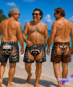 Animal Face Cutout Swim Trunks – Funny Beast Print Open Back Beach Shorts Animal Face Cutout Swim Trunks – Funny Beast Print Open Back Beach Shorts