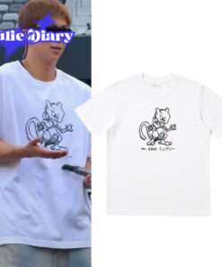 BTS RM Namjoon Uniqlo UT x Pokemon Mewtwo 2D Shirt