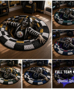 Beetlejuice Halloween Full Team NFL Round Rug Beetlejuice Halloween Full Team NFL Round Rug