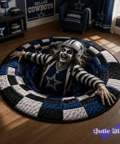 Beetlejuice Halloween Full Team NFL Round Rug