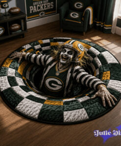 Beetlejuice Halloween Full Team NFL Round Rug