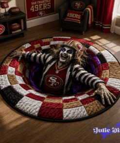 Beetlejuice Halloween Full Team NFL Round Rug