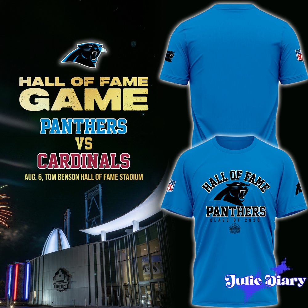 Carolina Panthers – Hall of Fame Game 2026 One Side Printed Hoodie & Tee Carolina Panthers – Hall of Fame Game 2026 One Side Printed Hoodie & Tee