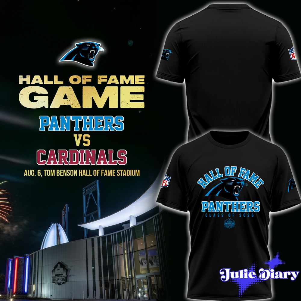 Carolina Panthers – Hall of Fame Game 2026 One Side Printed Hoodie & Tee Carolina Panthers – Hall of Fame Game 2026 One Side Printed Hoodie & Tee