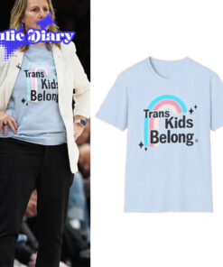 Cheryl Reeve Wearing Trans Kids Belong 2D Shirt