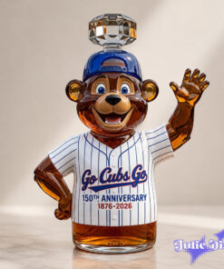 Chicago Cubs Mascot Bear 150th Anniversary Whiskey Bottle