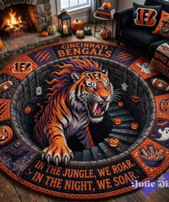 Cincinnati Bengals 2026 Halloween Quilted Round Rug