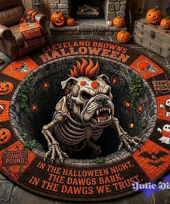 Cleveland Browns 2026 Halloween Quilted Round Rug