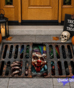 Clown under sewer Halloween Doormat