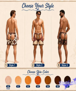 Cowboy Chaps Swim Trunks – Funny Open Back Western Beach Shorts